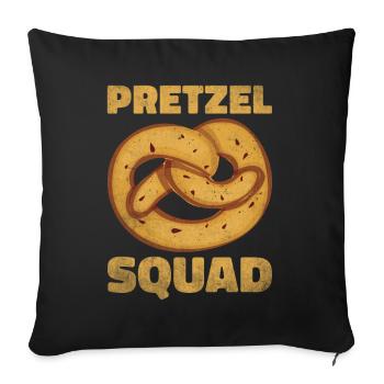 Bretzel Brezeln Bäcker Backwaren - Sofakissenbezug 45 x 45 cm - Schwarz - Vorne