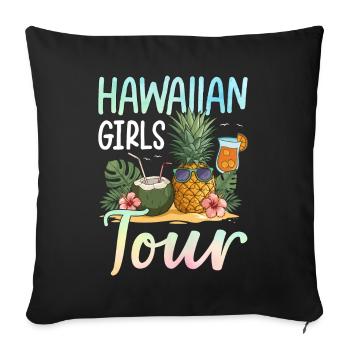 Hawaiian Girls Tour - Sofa pillowcase 17,3'' x 17,3'' (45 x 45 cm) - black - Front