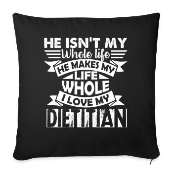 Dietitian I Love My Dietitian - Sofa pillowcase 17,3'' x 17,3'' (45 x 45 cm) - black - Front