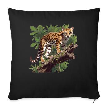 Ocelots Ocelot - Sofa pillowcase 17,3'' x 17,3'' (45 x 45 cm) - black - Front