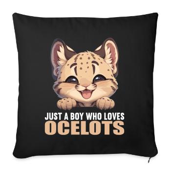Ocelots Ocelot - Sofa pillowcase 17,3'' x 17,3'' (45 x 45 cm) - black - Front