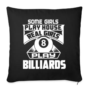 Real Girls Play Billiards - Sofa pillowcase 17,3'' x 17,3'' (45 x 45 cm) - black - Front