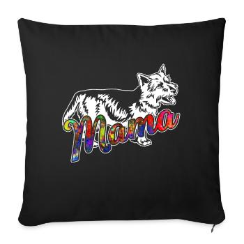 Australian Terrier Australian Terrier Mama - Sofa pillowcase 17,3'' x 17,3'' (45 x 45 cm) - black - Front