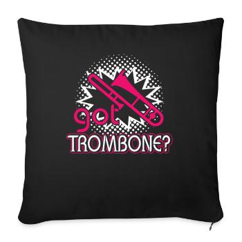 Got Trombone - Sofa pillowcase 17,3'' x 17,3'' (45 x 45 cm) - black - Front