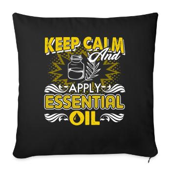 Keep Calm And Apply Essential Oil - Sofa pillowcase 17,3'' x 17,3'' (45 x 45 cm) - black - Front