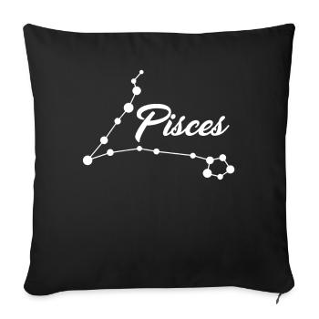 Funny Pisces Sign Of Zodiac Horoscope - Sofa pillowcase 17,3'' x 17,3'' (45 x 45 cm) - black - Front