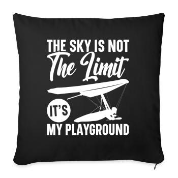 Hang gliding Paragliding hang gliding - Sofa pillowcase 17,3'' x 17,3'' (45 x 45 cm) - black - Front