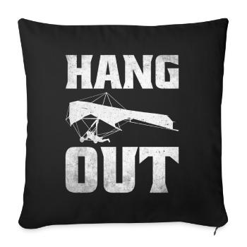 Hang gliding Paragliding hang gliding - Sofa pillowcase 17,3'' x 17,3'' (45 x 45 cm) - black - Front