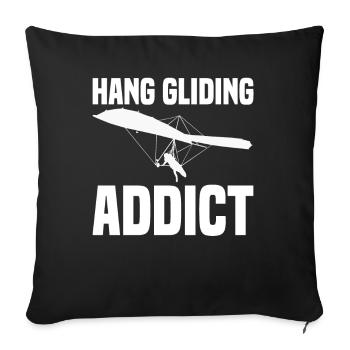 Hang gliding Paragliding hang gliding - Sofa pillowcase 17,3'' x 17,3'' (45 x 45 cm) - black - Front