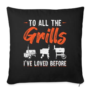 Pour tous les grillades que j’aimais avant - Housse de coussin décorative 45 x 45 cm - noir - Devant
