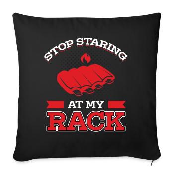 Stop Marveling At My BBQ Rack - Grill Fun - Sofa pillowcase 17,3'' x 17,3'' (45 x 45 cm) - black - Front