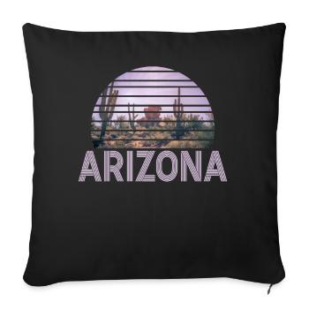 Arizona State Sedona Phoenix Grand Canyon AZ - Sofa pillowcase 17,3'' x 17,3'' (45 x 45 cm) - black - Front
