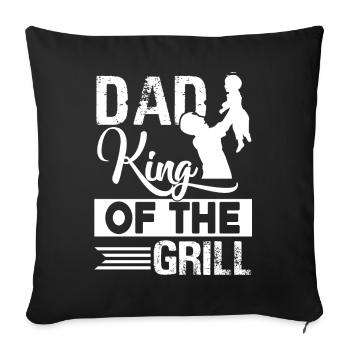 Father's Day Dad King Of Grill - Sofa pillowcase 17,3'' x 17,3'' (45 x 45 cm) - black - Front