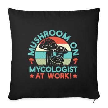 Mushroom Foraging Hunter Mycologist At Work Morel - Sofa pillowcase 17,3'' x 17,3'' (45 x 45 cm) - black - Front