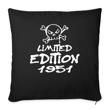 Limited Edition 1951 Birthday Born 1951 - Sofa pillowcase 17,3'' x 17,3'' (45 x 45 cm) - black - Front