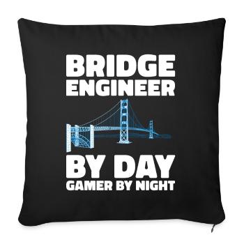 Bridge Engineer Bridge Construction Civil Engineering - Sofa pillowcase 17,3'' x 17,3'' (45 x 45 cm) - black - Front