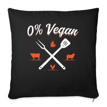 0% Vegan BBQ Fleischliebhaber Grillen - Sofakissenbezug 45 x 45 cm - Schwarz - Vorne
