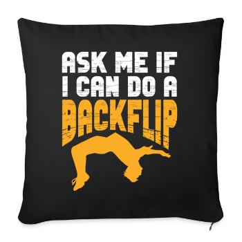 Backflip Salto Acrobaties Parkour Gymnastique Cadeau - Housse de coussin décorative 45 x 45 cm - noir - Devant