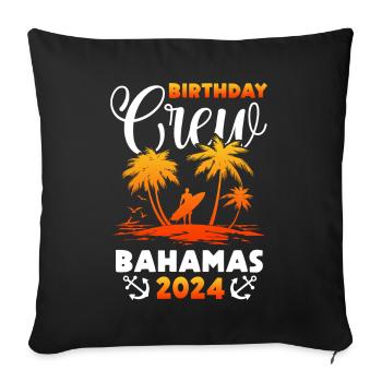 Bahamas Île des Caraïbes Cadeau d’été de l’Atlantique - Housse de coussin décorative 45 x 45 cm - noir - Devant