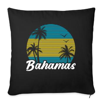 Bahamas Île des Caraïbes Cadeau d’été de l’Atlantique - Housse de coussin décorative 45 x 45 cm - noir - Devant
