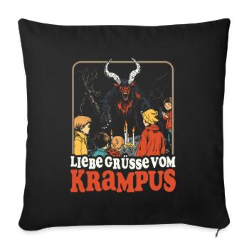 SALUTATIONS DE KRAMPUS RETRO KRAMPERL PERCHTEN - Housse de coussin décorative 45 x 45 cm - noir - Devant