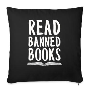Book Books Library Reading Literature Read Books - Sofa pillowcase 17,3'' x 17,3'' (45 x 45 cm) - black - Front