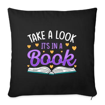 Book Books Library Reading Literature Read Books - Sofa pillowcase 17,3'' x 17,3'' (45 x 45 cm) - black - Front