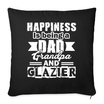 Glazier Dad Grandpa And Glazier - Sofa pillowcase 17,3'' x 17,3'' (45 x 45 cm) - black - Front