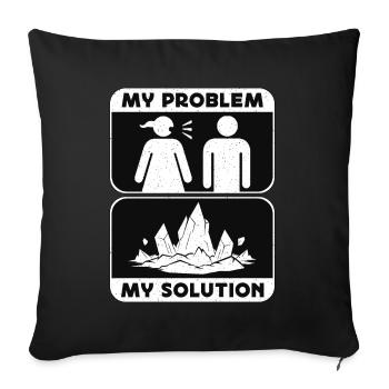 Rockhounding My Problem My Pictogram Dad Geologist - Sofa pillowcase 17,3'' x 17,3'' (45 x 45 cm) - black - Front