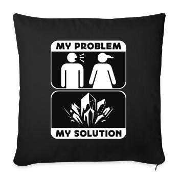 Rockhounding Mon problème Mon pictogramme Maman Géologie - Housse de coussin décorative 45 x 45 cm - noir - Devant