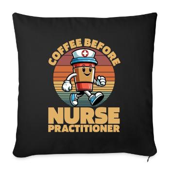 Nurse Practitioner Coffee Hospital Coffee Lover - Sofakissenbezug 45 x 45 cm - Schwarz - Vorne
