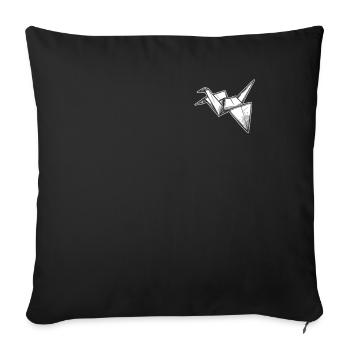 Origami Logo Emblem Owl Paper Crane Folding - Sofa pillowcase 17,3'' x 17,3'' (45 x 45 cm) - black - Front