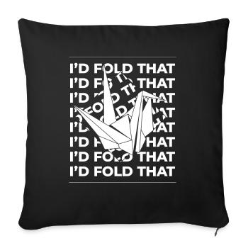 I'd Fold That Owl Paper Crane Folding Master - Sofa pillowcase 17,3'' x 17,3'' (45 x 45 cm) - black - Front
