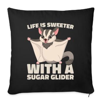 Flying Squirrel Suger Glider Short-headed Glider - Sofa pillowcase 17,3'' x 17,3'' (45 x 45 cm) - black - Front