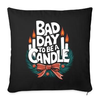 Advent Wreath 4th Advent Candles Christmas Eve Funny - Sofa pillowcase 17,3'' x 17,3'' (45 x 45 cm) - black - Front