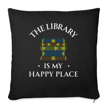 Book Books Library Reading Literature Read Books - Sofa pillowcase 17,3'' x 17,3'' (45 x 45 cm) - black - Front