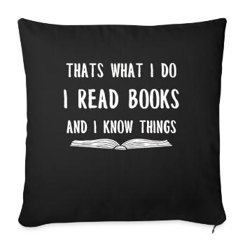Book Books Library Reading Literature Read Books - Sofa pillowcase 17,3'' x 17,3'' (45 x 45 cm) - black - Front