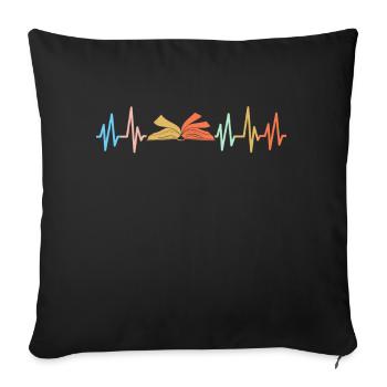 Book Books Library Reading Literature Read Books - Sofa pillowcase 17,3'' x 17,3'' (45 x 45 cm) - black - Front