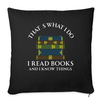 Book Books Library Reading Literature Read Books - Sofa pillowcase 17,3'' x 17,3'' (45 x 45 cm) - black - Front