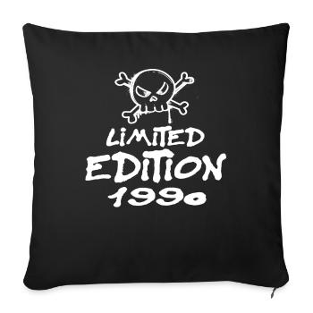 Limited Edition 1990 Birthday Born 1990 - Sofa pillowcase 17,3'' x 17,3'' (45 x 45 cm) - black - Front