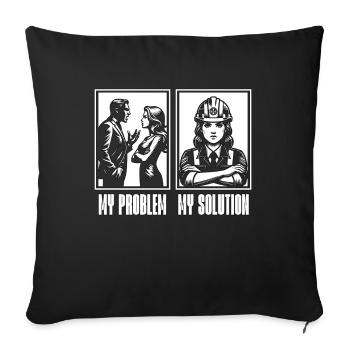 Safety Officer My Problem My Pictogram Mom Dad - Sofa pillowcase 17,3'' x 17,3'' (45 x 45 cm) - black - Front