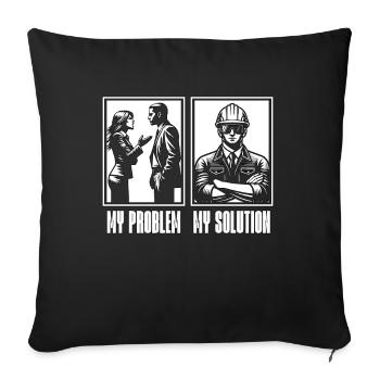 Safety Officer My Problem My Pictogram Dad Mom - Sofa pillowcase 17,3'' x 17,3'' (45 x 45 cm) - black - Front
