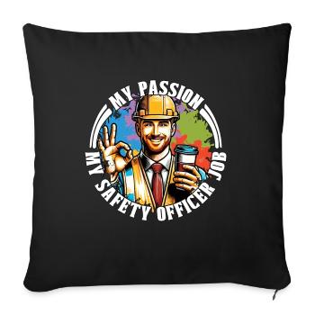 Délégué à la sécurité Ma passion, ma gestion de la sécurité - Housse de coussin décorative 45 x 45 cm - noir - Devant