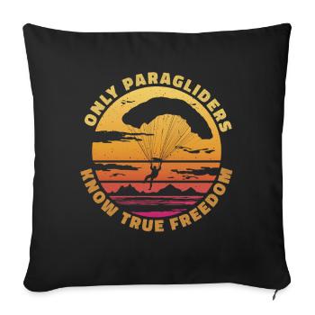 Seuls les parapentistes connaissent la vraie liberté - Housse de coussin décorative 45 x 45 cm - noir - Devant