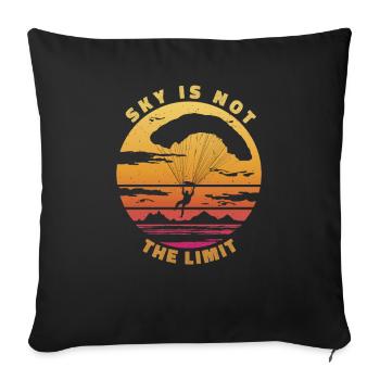 Le ciel n’est pas la limite – Parapente - Housse de coussin décorative 45 x 45 cm - noir - Devant