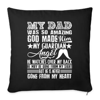 Father's Day God Made Dad An Angel - Sofa pillowcase 17,3'' x 17,3'' (45 x 45 cm) - black - Front