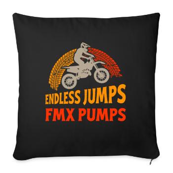 Dirt Biker Riding Endless Jumps FMX Pumps - Sofakissenbezug 45 x 45 cm - Schwarz - Vorne
