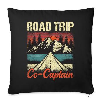 Co-capitaine du road trip - Housse de coussin décorative 45 x 45 cm - noir - Devant