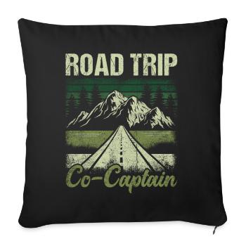 Road Trip Co-Captain - Sofa pillowcase 17,3'' x 17,3'' (45 x 45 cm) - black - Front