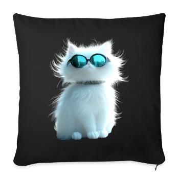 Angora Cat White Angora Cat Cute Angora Cats - Sofa pillowcase 17,3'' x 17,3'' (45 x 45 cm) - black - Front